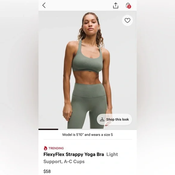 Lululemon FlexyFlex Strappy Yoga Bra - A-C cups - Palm Deco - S/M - Picture 4 of 5